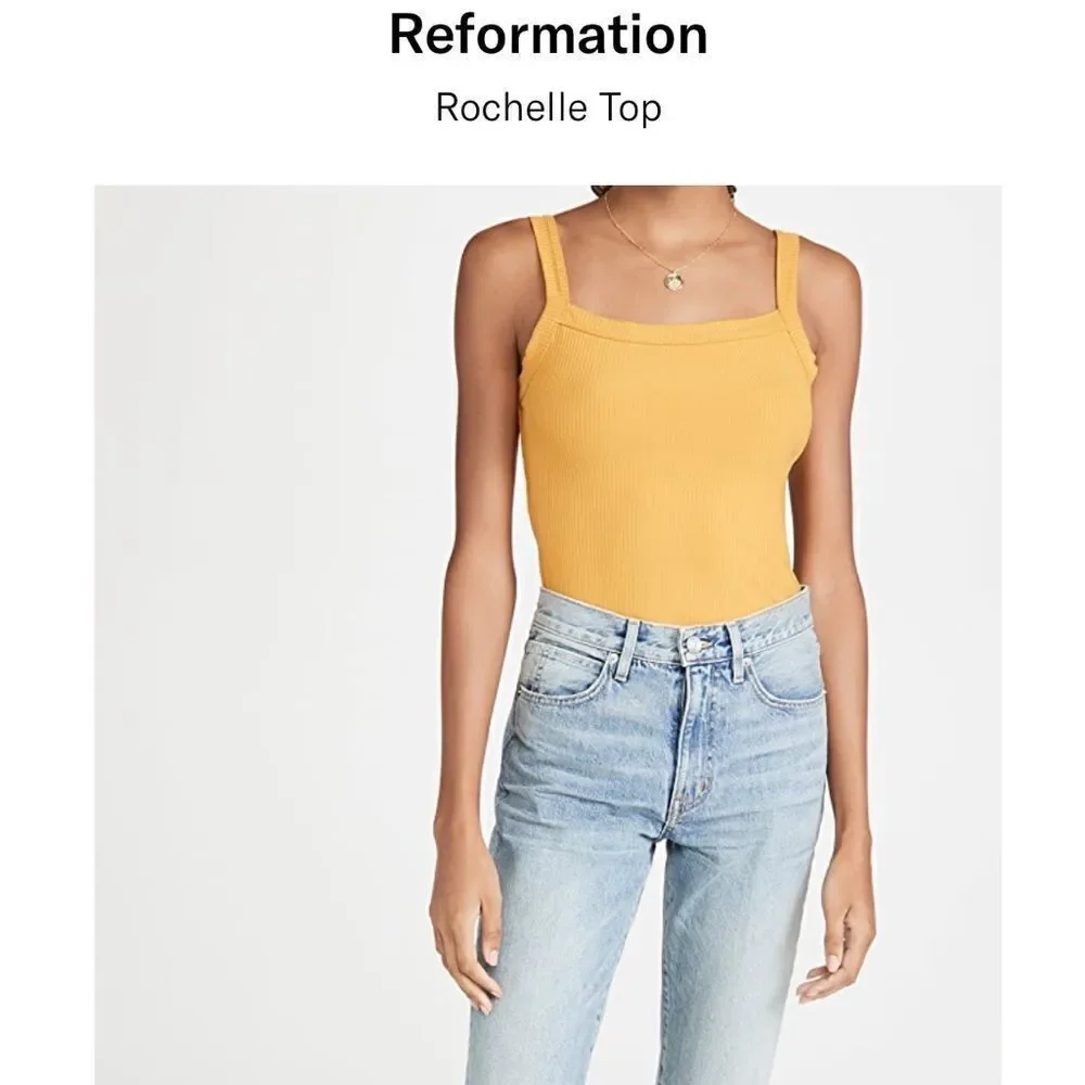 Reformation Rochelle Size Lg NWT OCHRE color (mustard) Brat Girl Summer - Picture 3 of 10